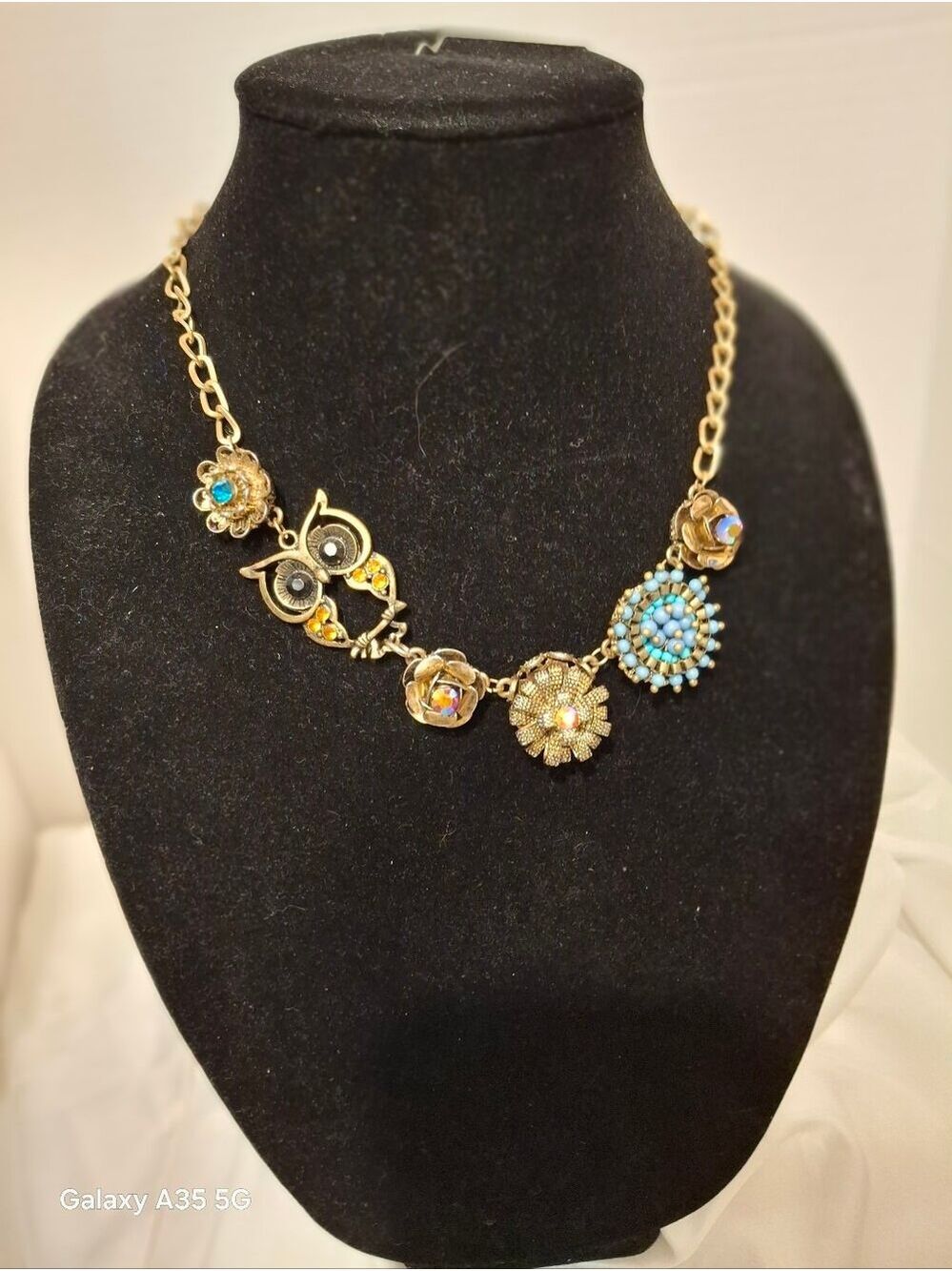 Owl And Flowers Fun Necklace